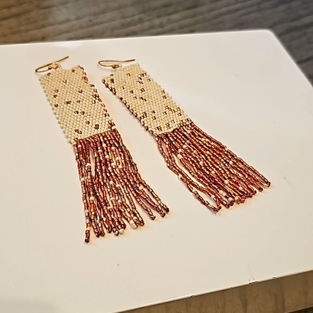 Beaded tassel earings - Picture 6 of 6